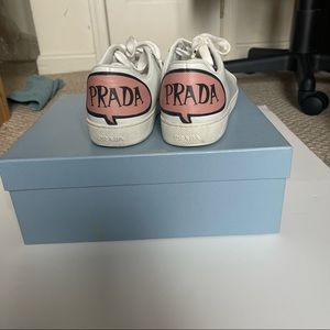 Prada White Leather Sneaker Speech Bubble size 38